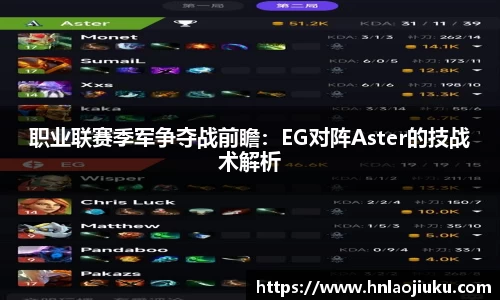 职业联赛季军争夺战前瞻：EG对阵Aster的技战术解析